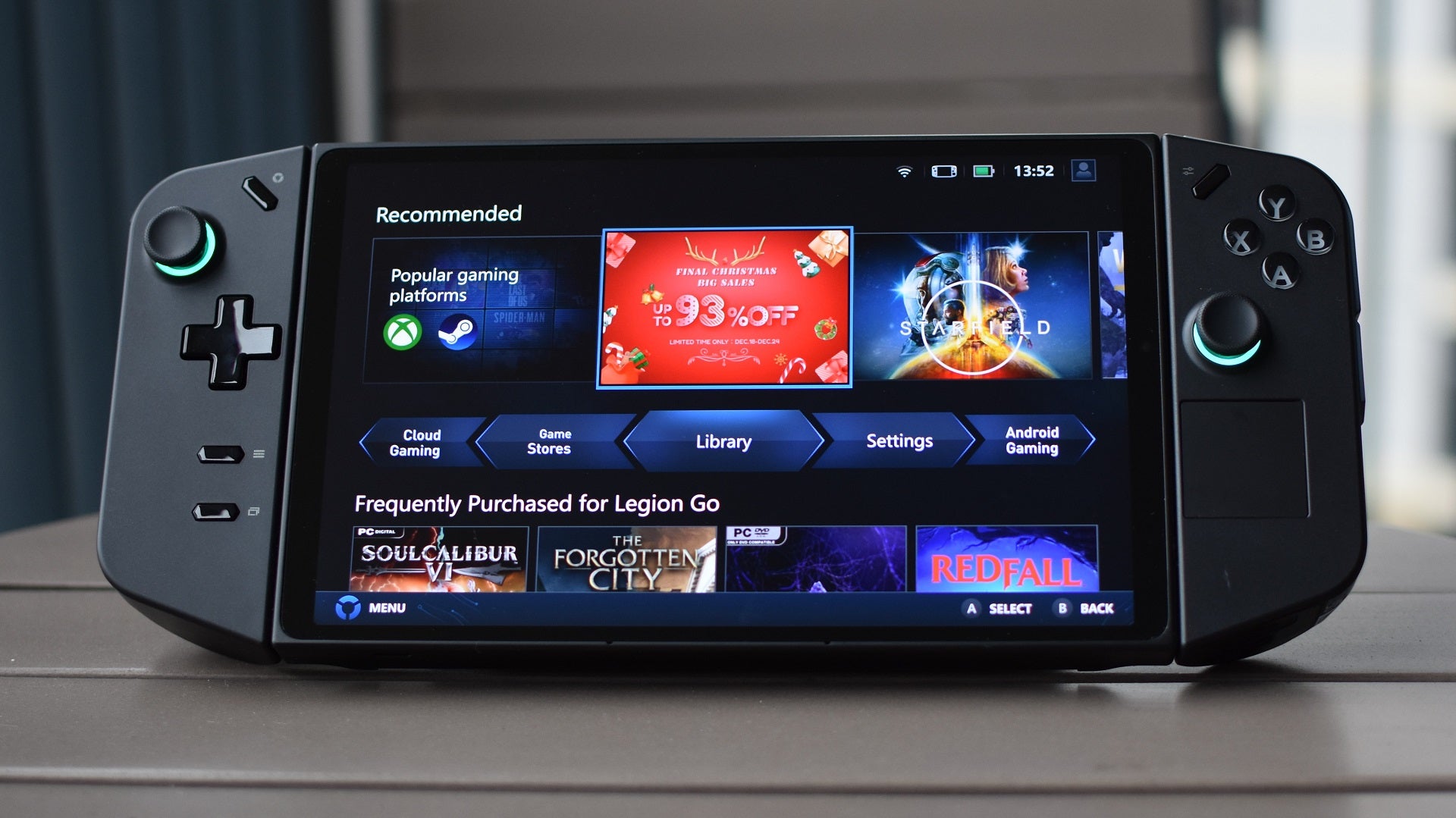 The Lenovo Legion Go on a table. - 1