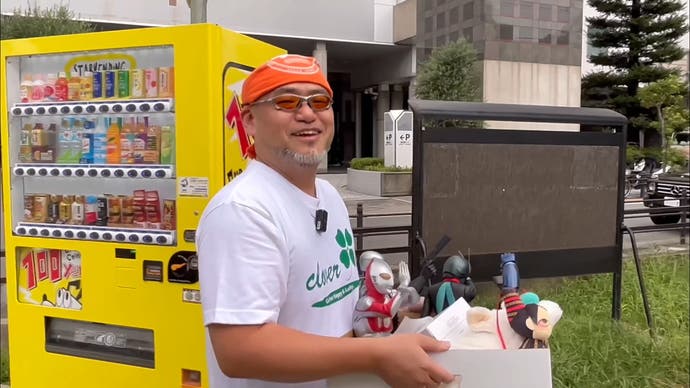 Screenshot of Kamiya leaving the PlatinumGames office from his YouTube video