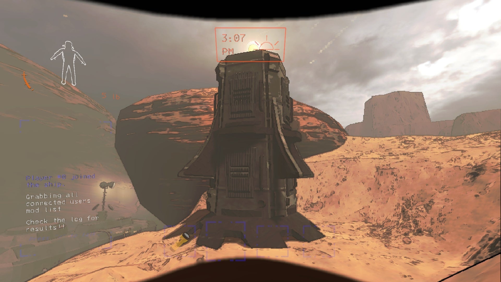 The player looks at an spacecraft that delivers items in Lethal Company - 1