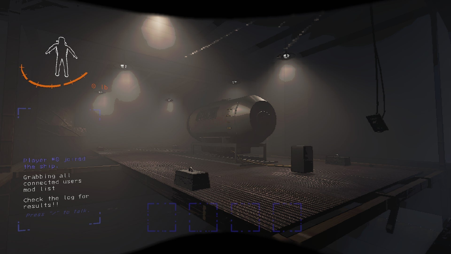 The player faces a submarine that is beneath the Company building in Lethal Company - 1