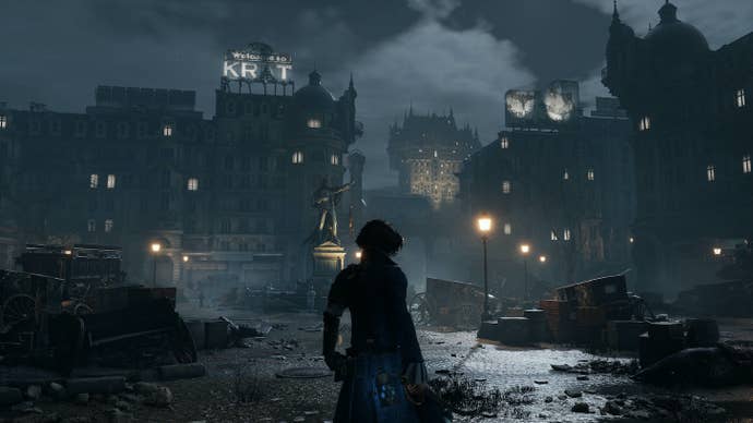 Pinocchio looks at a dark street in Lies Of P