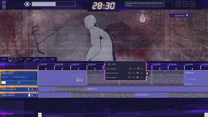 An analogue timeline of the schedules of three different targets is shown in Life Eater