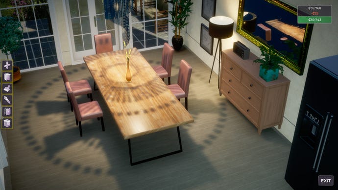 An overhead view of a dining room in Life By You