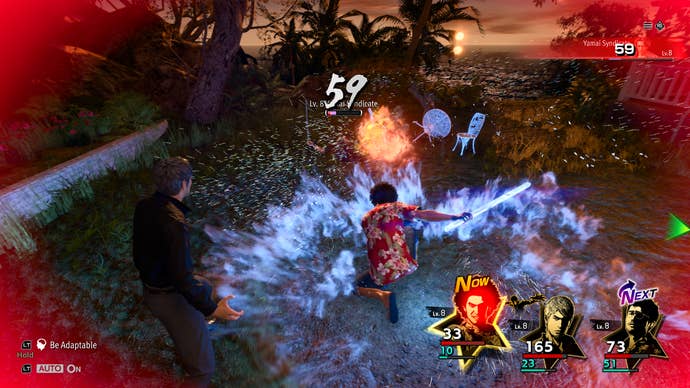 Ichiban attacks a gangster with a plank of wood in Like a Dragon: Infinite Wealth,
