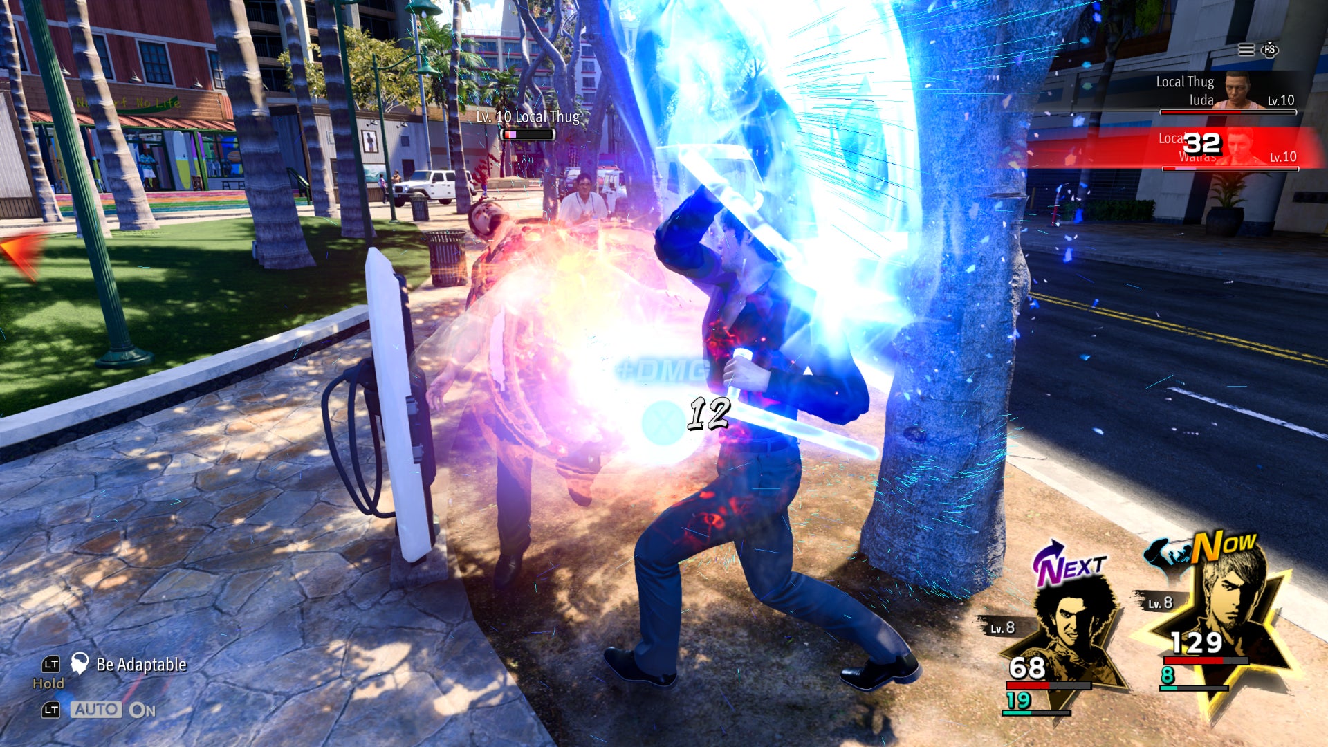Kiryu attacks a hoodlum with his Essence of Tonfa move in Like a Dragon: Infinite Wealth. - 8