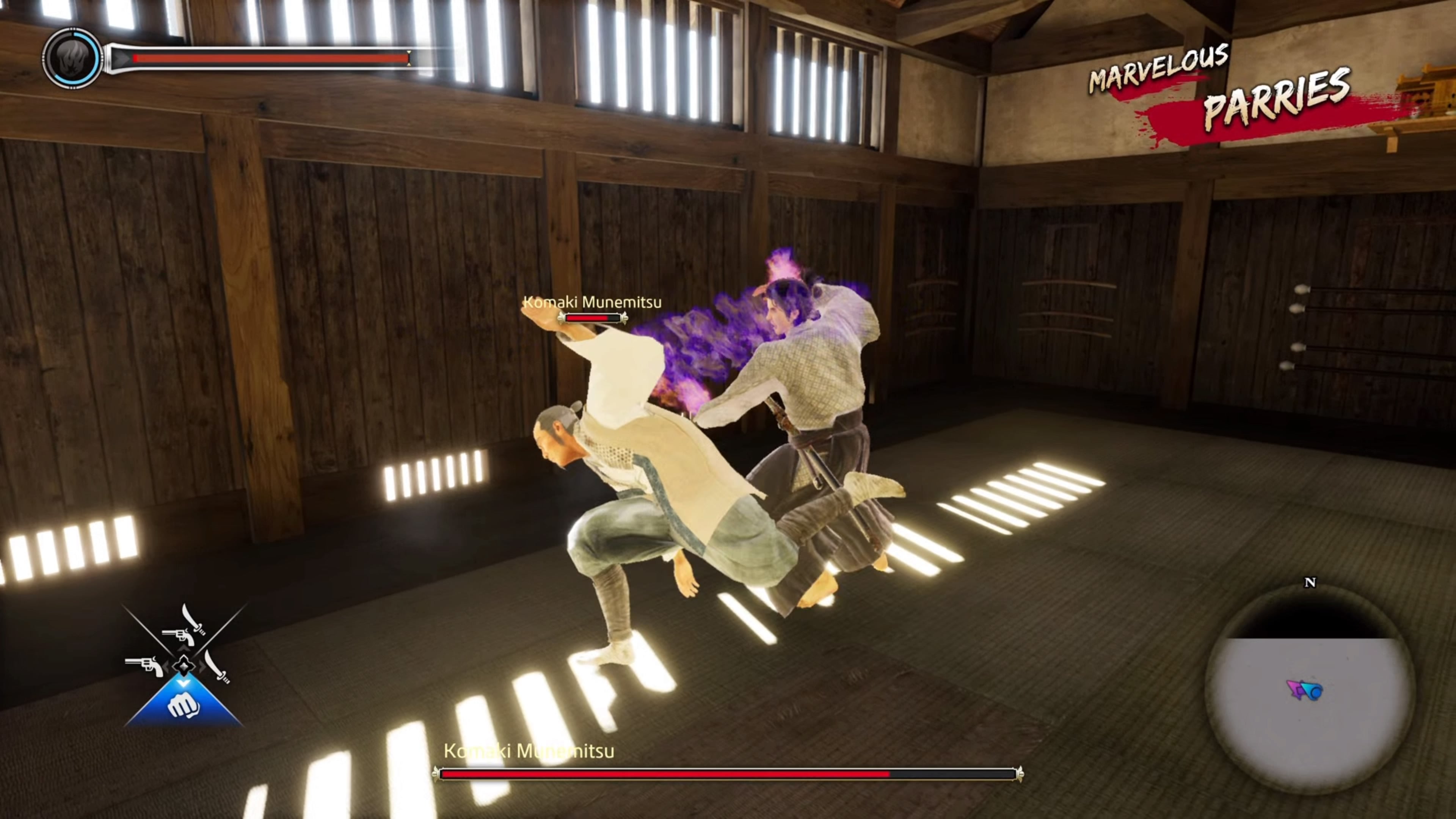 Counter in use against Komaki in Like a Dragon: Ishin