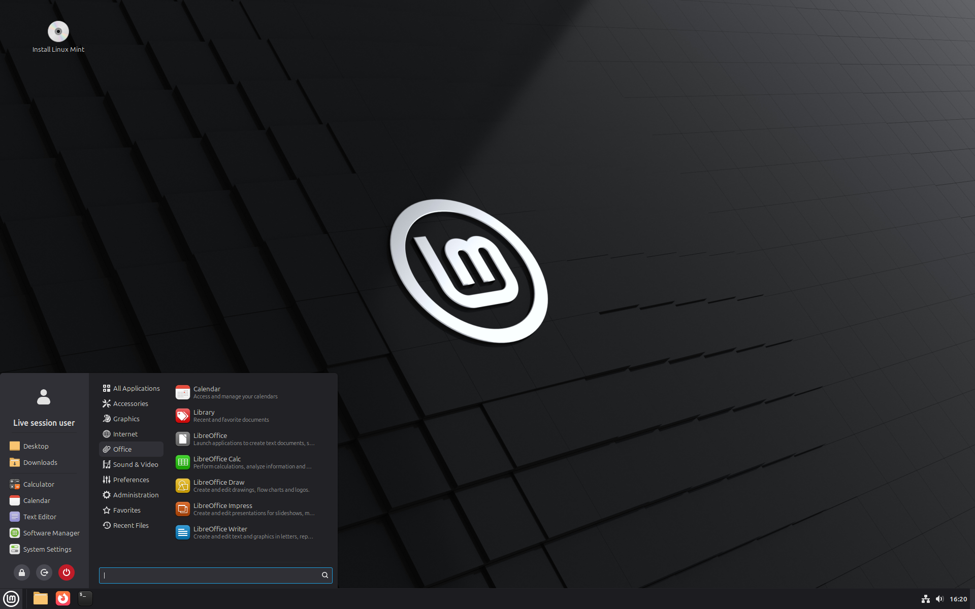 The Linux Mint desktop interface.
