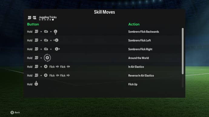 menu list of 5 star juggling tricks