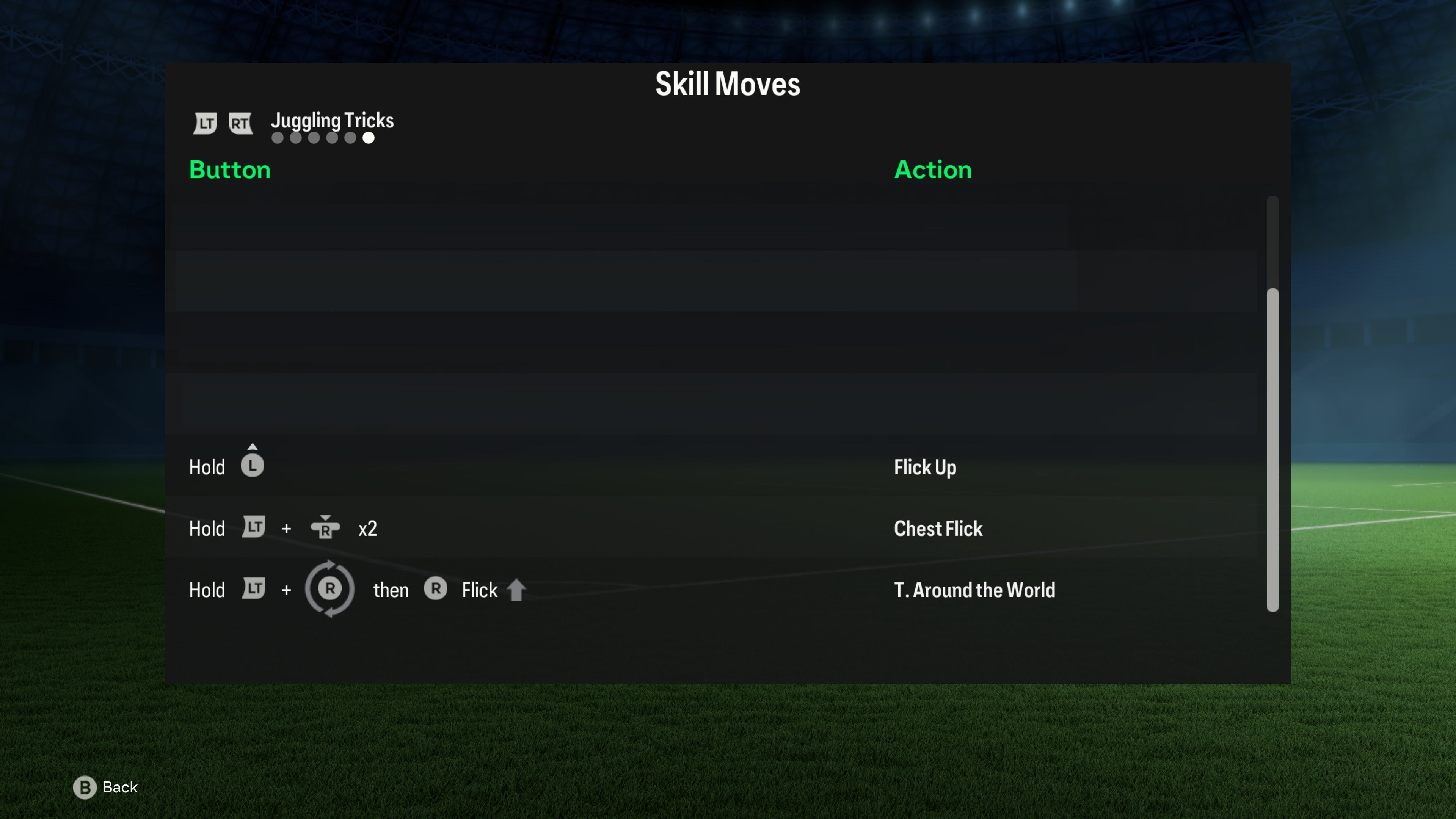 menu list of 5 star juggling tricks