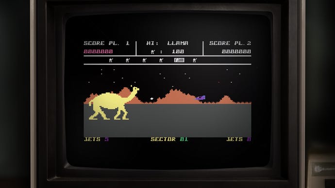 A screenshot of Attack Of The Mutant Camels in Llamasoft The Jeff Minter Story