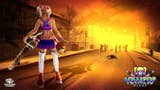 Lollipop Chainsaw screenshot showing its heroine looking out over a ruined landscape.