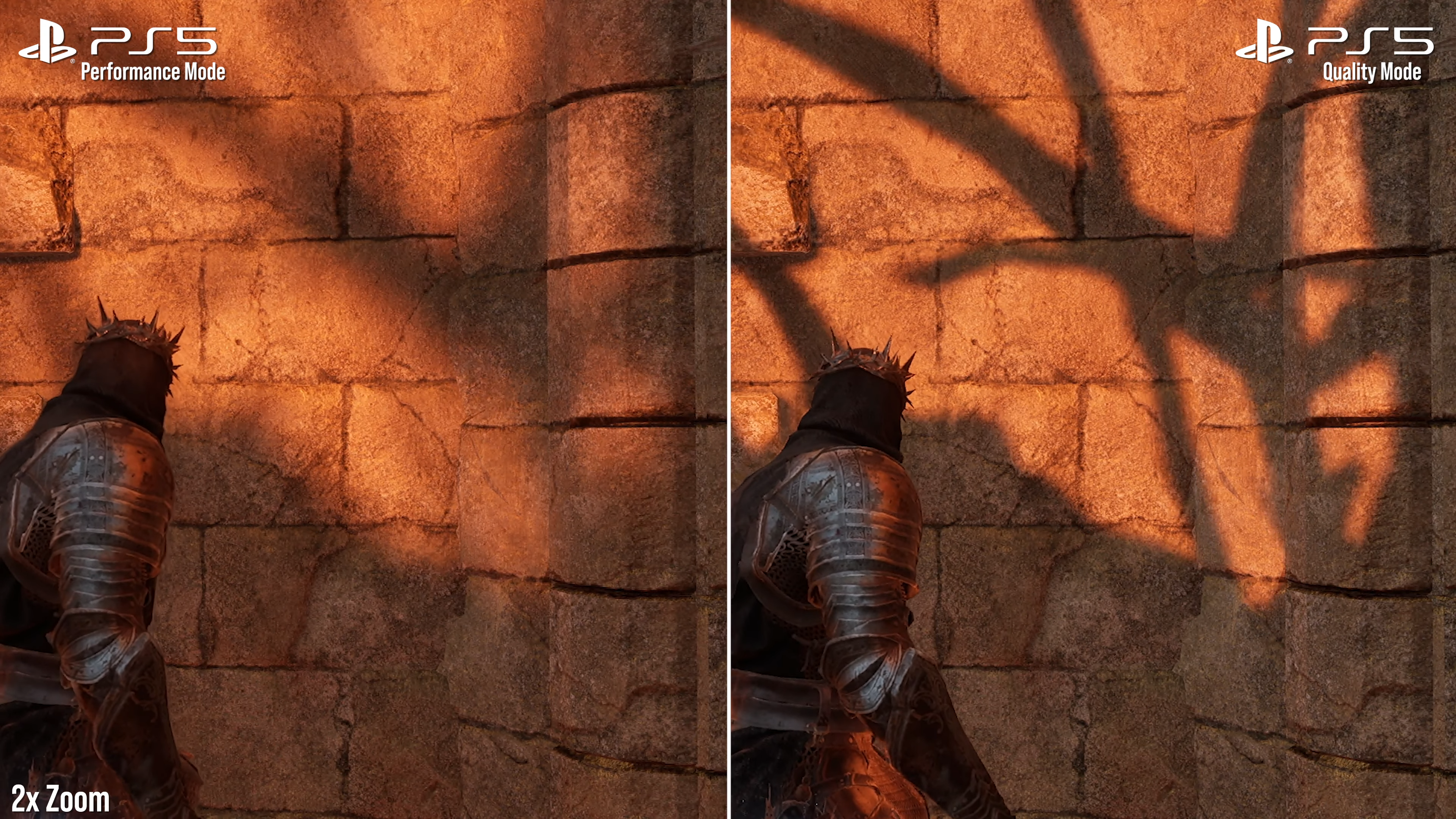 PS5 quality vs performance mode in Lords of the Fallen, showing a sharper image on quality mode
