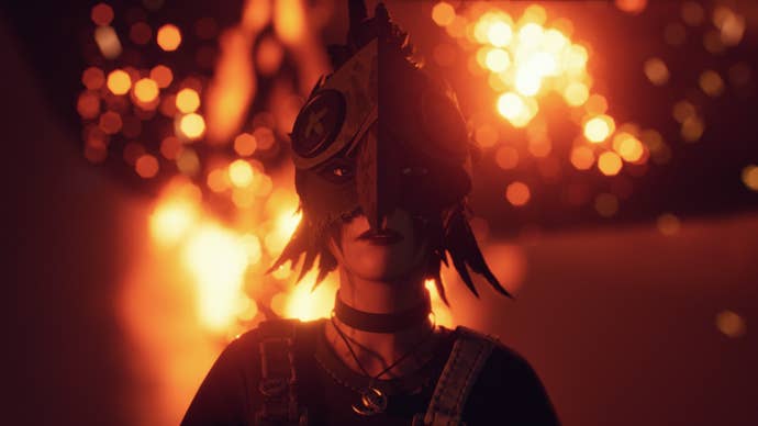 Lost Records screenshot showing Kat in a mask.