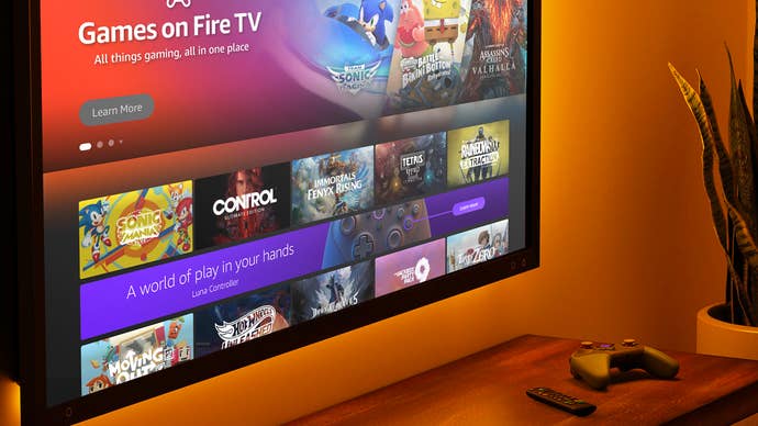 Amazon Luna on Fire TV with controller