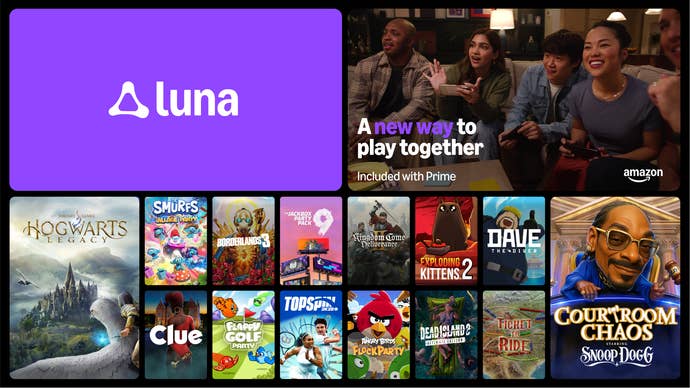 Luna promotional image showing logo and game covers