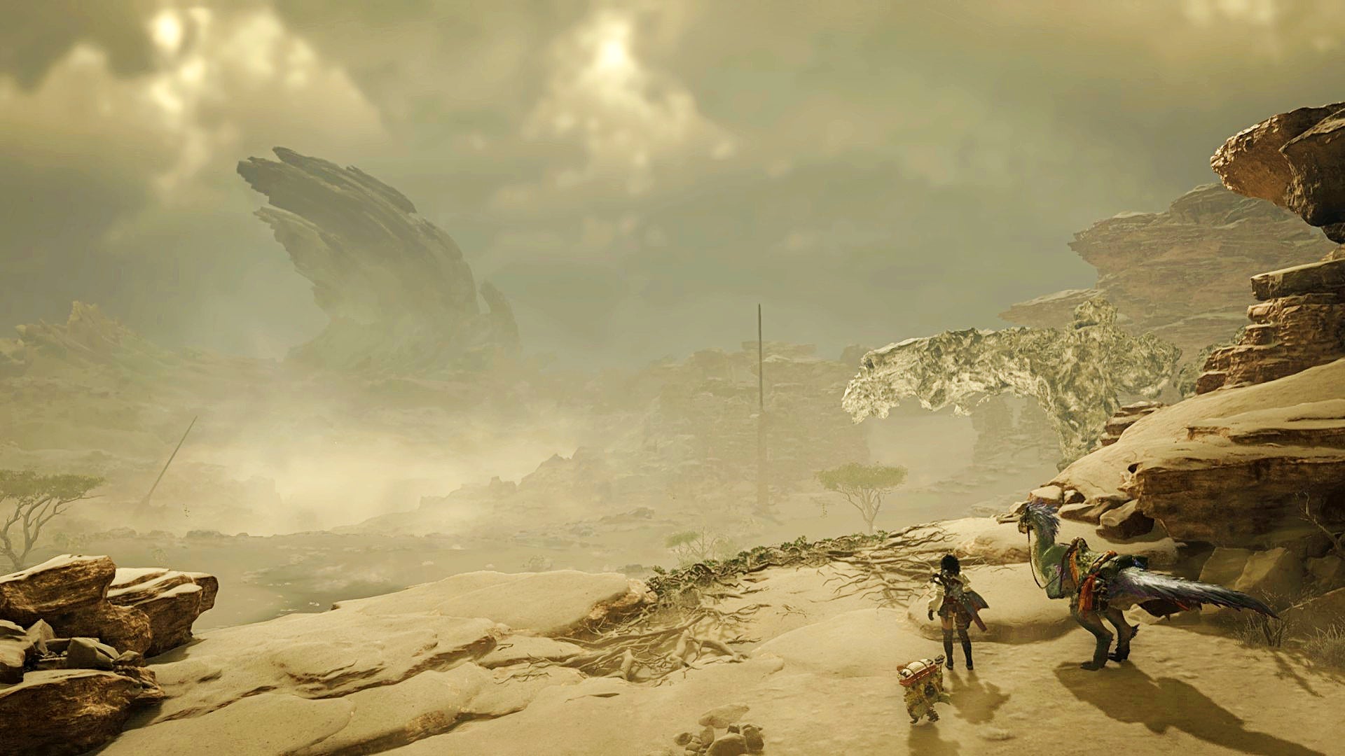 An expansive desert landscape in Monster Hunter Wilds. - 1