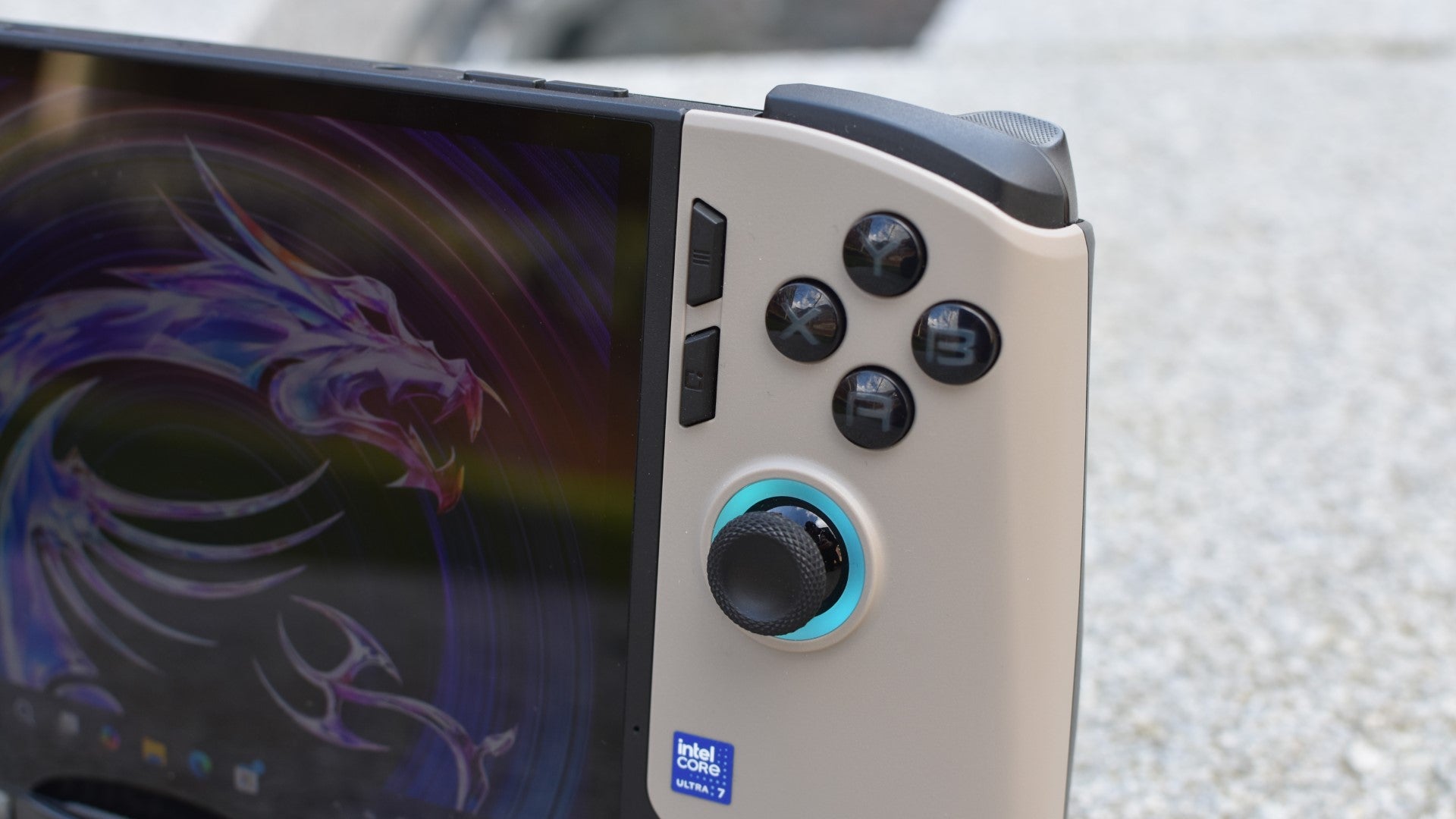 A closeup of the face buttons on an MSI Claw 8 AI+. - 7