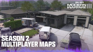 Screen shot of a new Call of Duty Modern Warfare 3 map, showing parked cars and vans in an urban location.