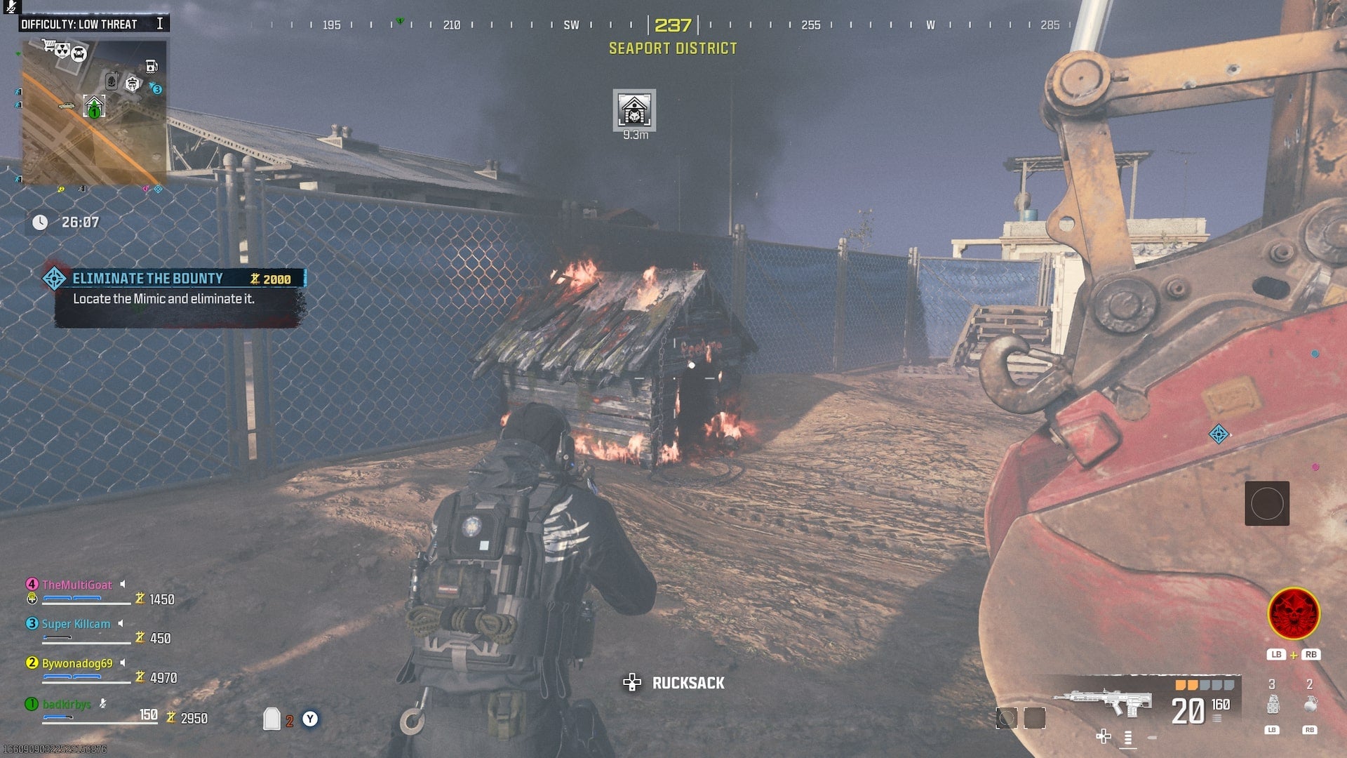 The player approaches a Doghouse, home to a Hellhound, in MW3 Zombies