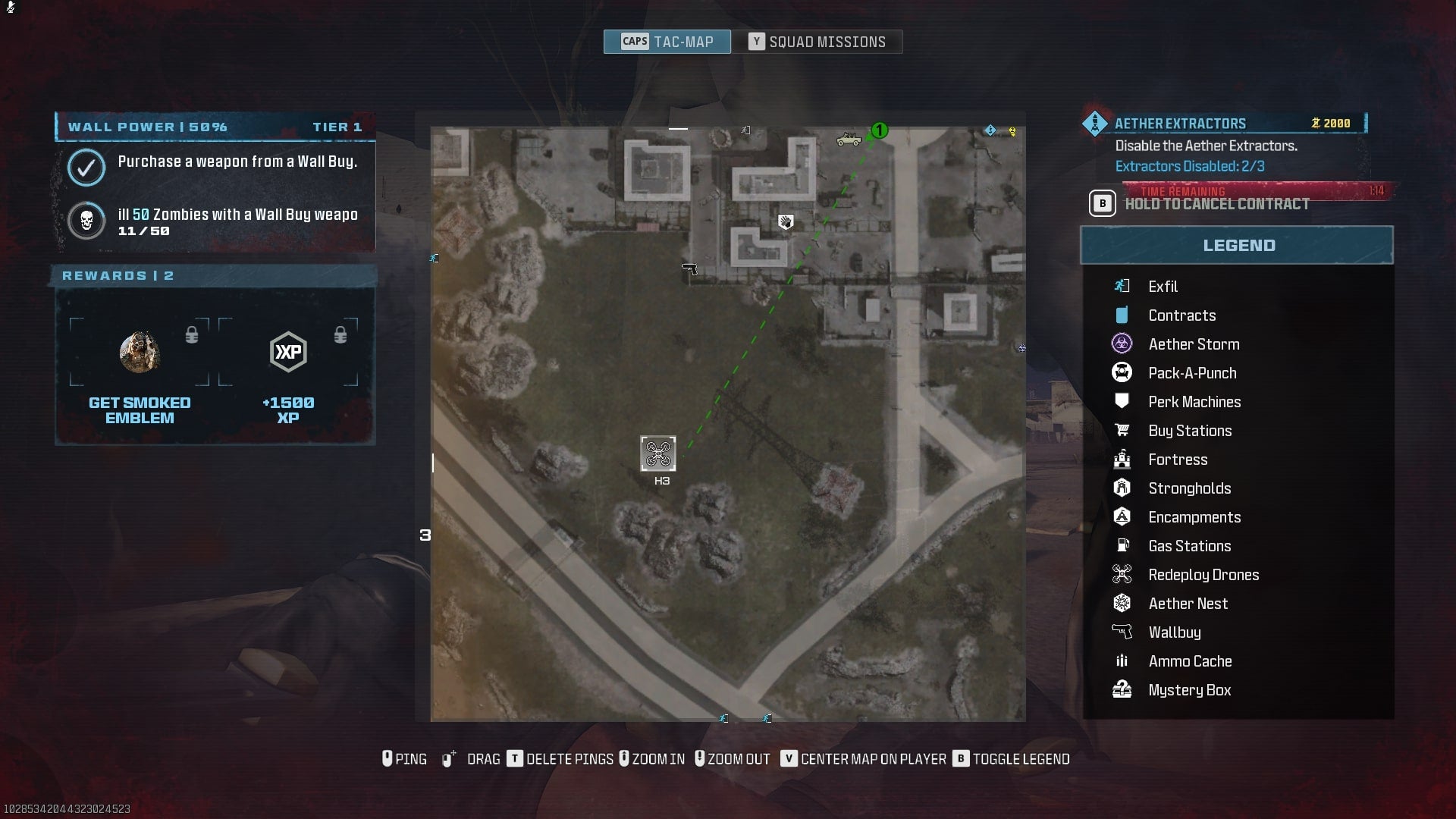 The player pings a redeploy drone in MW3 Zombies