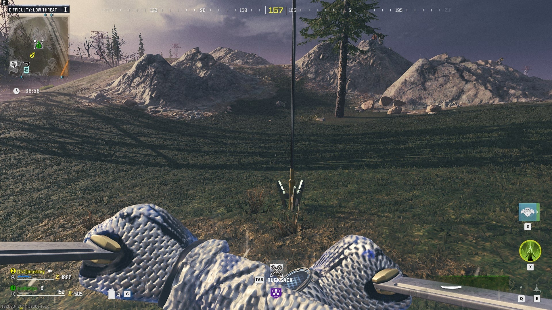 The player faces the base of a redeploy drone in MW3 Zombies - 4