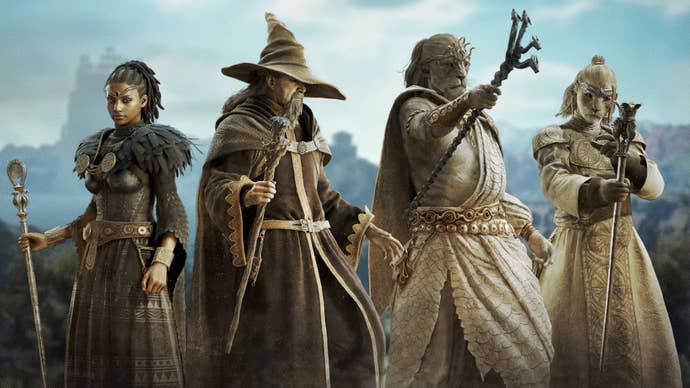 A selection of Mage characters in Dragon’s Dogma 2.