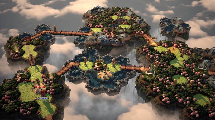 An island made up of floating hexagonal tiles from Mahokenshi