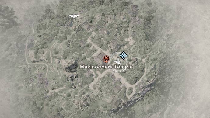 Map location of a Makinoodera Temple Lost Page in Assassin’s Creed Shadows.