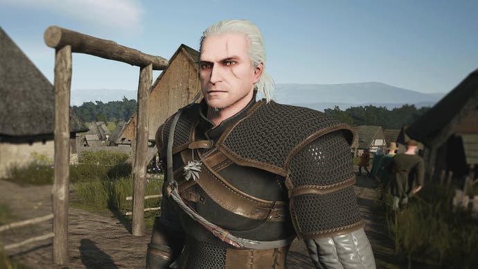 Geralt in modded into Manor Lords
