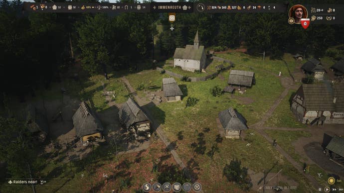 Manor Lords running on Ultra settings.