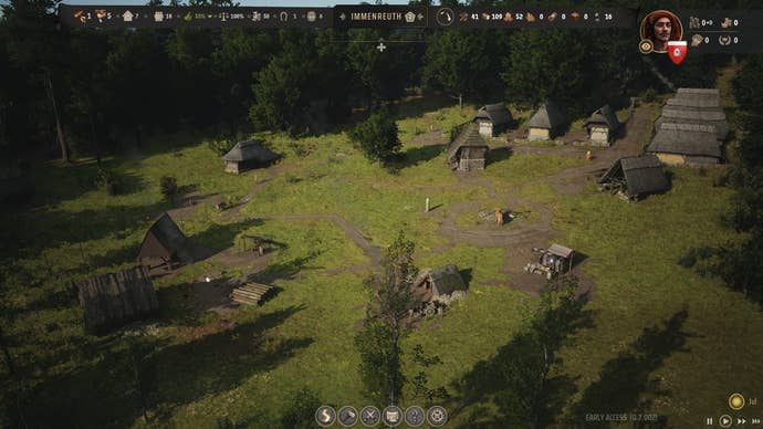 A tiny village takes shape in Manor Lords.