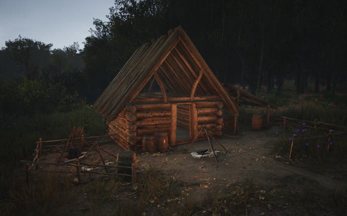 A hut used for dyeing clothes in Manor Lords.