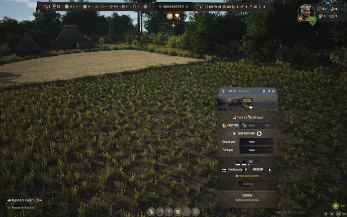 A field of wheat in Manor Lords