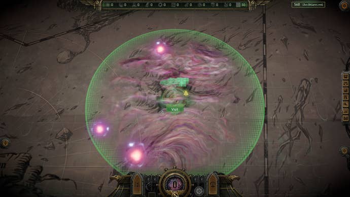 A planet map screen from Warhammer 40,000: Rogue Trader.