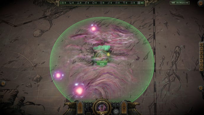 A planet map screen from Warhammer 40,000: Rogue Trader.
