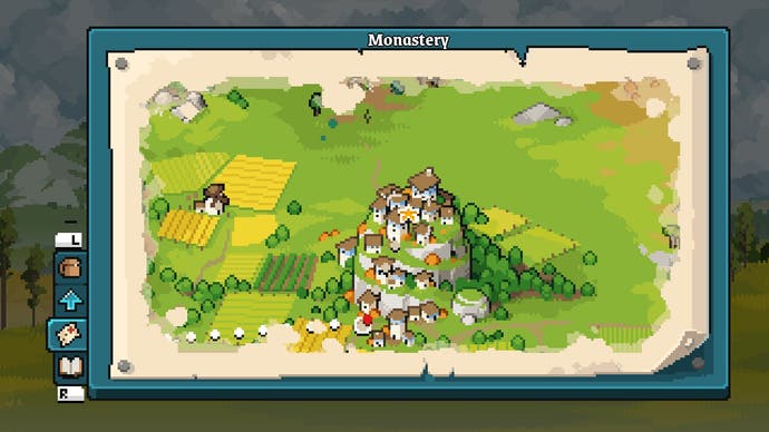 Peta desa di puncak bukit di Arco.