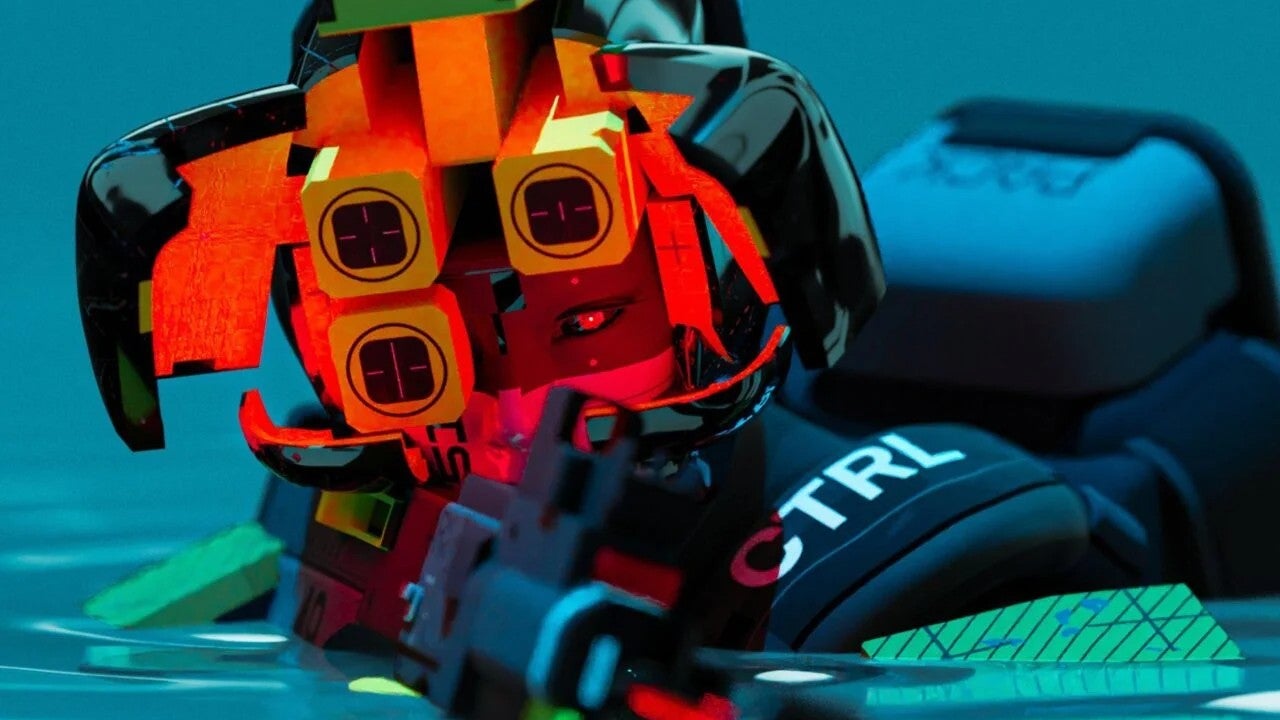 Marathon screenshot showing a player in a futuristic helmet