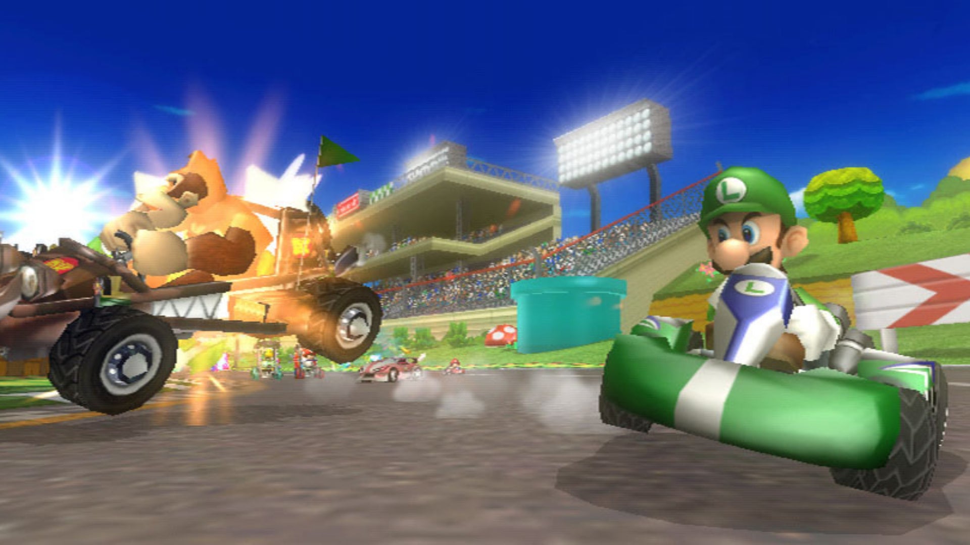 Luigi and Donkey Kong race one another in Mario Kart Wii - 10