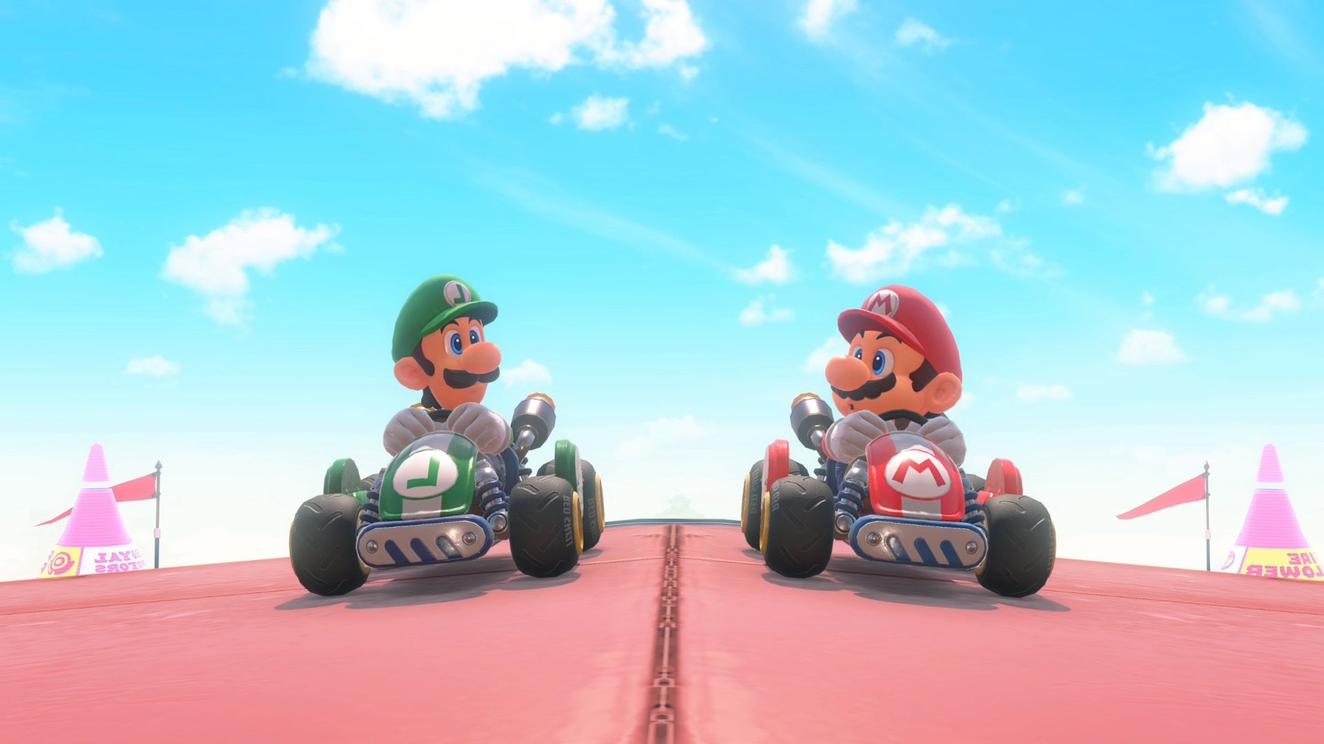 Mario and Luigi can be seen looking at one another in a post-credits cutscene in Mario Kart World - 1