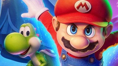 Mario and Yoshi in The Super Mario Galaxy Movie promo image