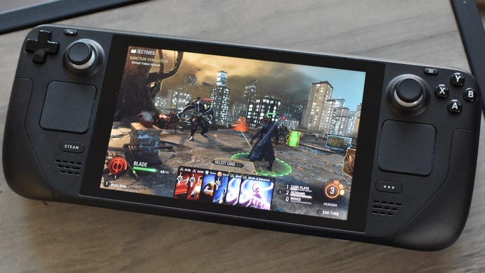 Marvel’s Midnight Suns running on a Steam Deck.