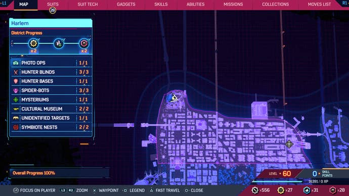 Map location of the graveyard in Spider-Man 2.
