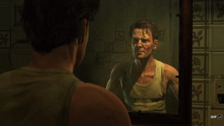 Sam Lake/Max Payne squints into the mirror in a screenshot from a Max Payne 3 mod