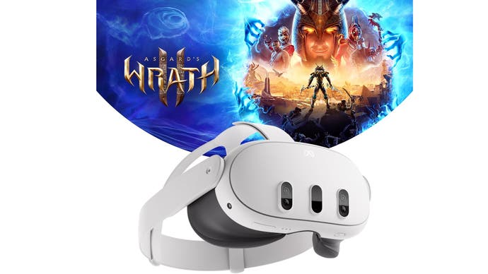 Meta Quest 3 VR headset with Asgard's Wrath