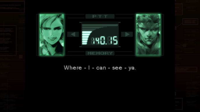 A radio conversation between two characters in Metal Gear Solid
