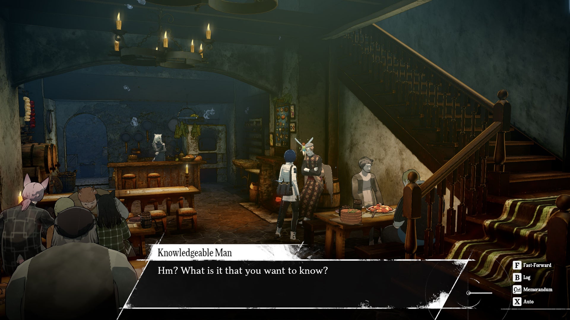 Metaphor: ReFantazio screenshot of the Knowledgeable Man location in the Hushed Honeybee Inn. - 4