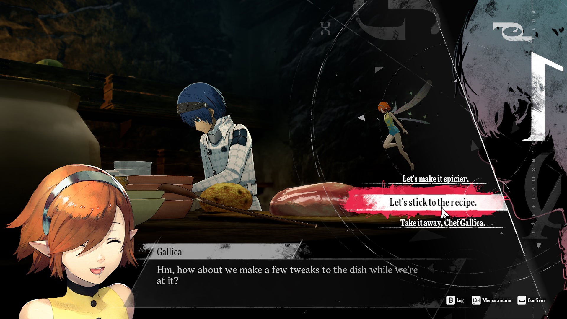 Metaphor: ReFantazio screenshot of the player preparing Redgrass Roasted Bidou. - 5