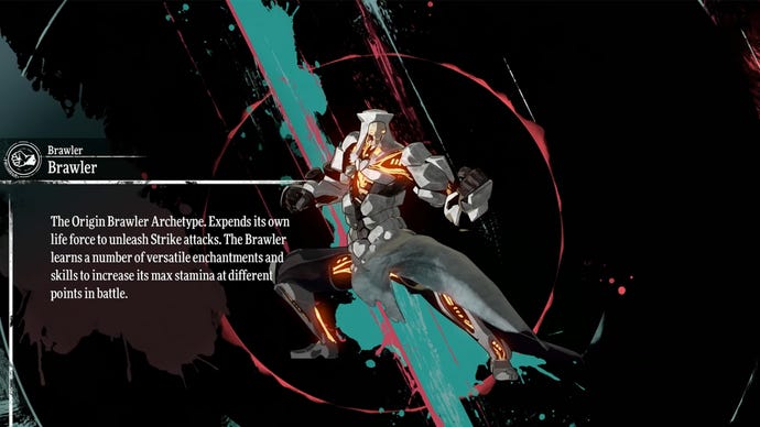 Metaphor ReFantazio screenshot of the Brawler Archetype info screen.