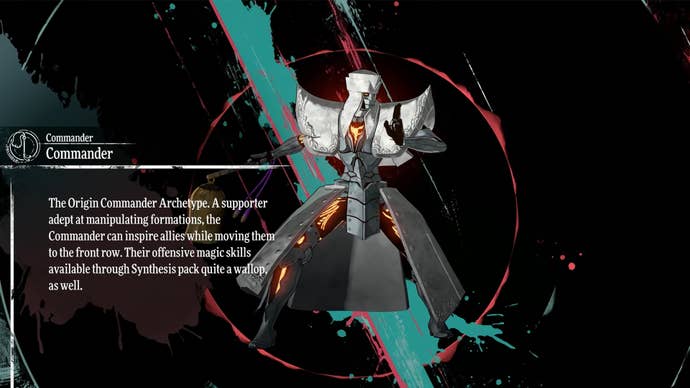 Metaphor ReFantazio screenshot of the Commander Archetype info screen.