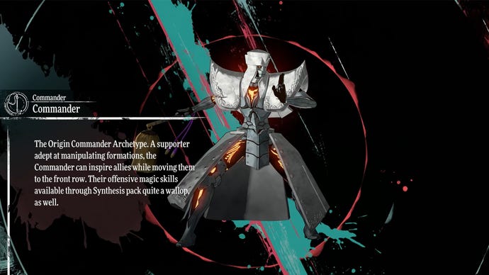 Metaphor ReFantazio screenshot of the Commander Archetype info screen.